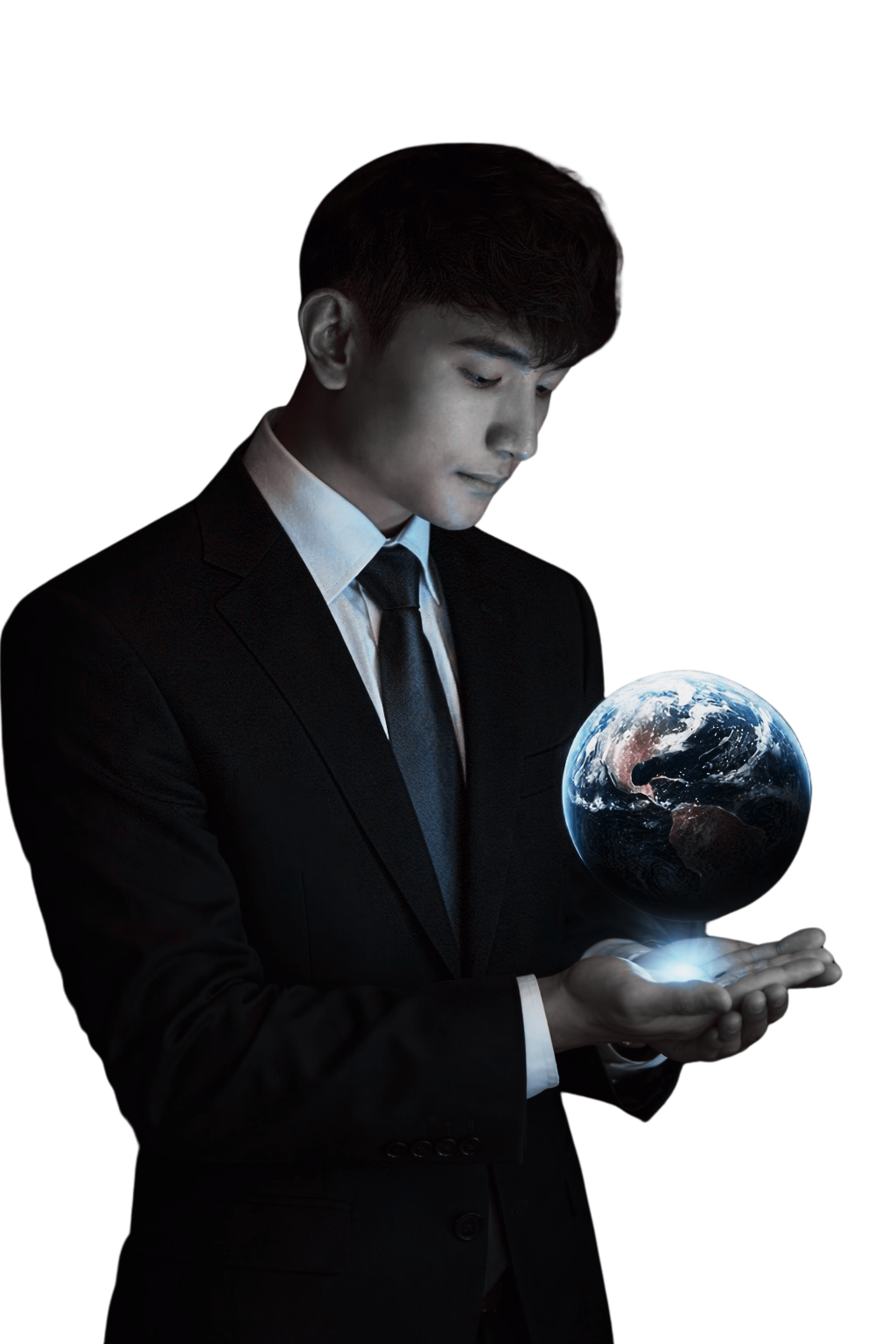 Mark Jayson Farol holding a glowing globe.